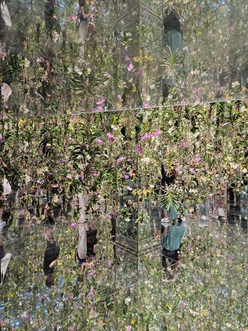 Floating flower garden mirror room